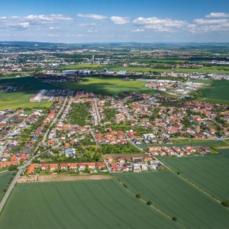 Moravany u Brna - Letecký snímek