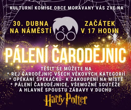 Plakát - Pálení čarodějnic, 30. 4. 2025 v 17 hodin